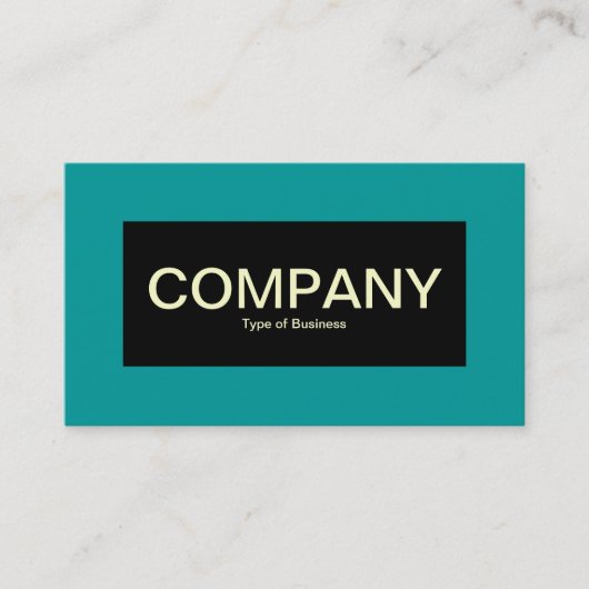 センターラベル – 黒(ティール(緑がかった色)とクリーム付き) 名刺 (正面)