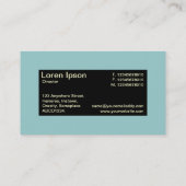 センターラベル – 黒(海グリーンとクリーム付き) 名刺 (裏面)