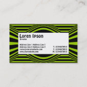 センターラベル – Op Art II 01 – 黒と緑 名刺 (裏面)