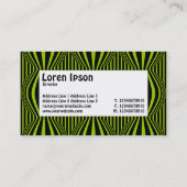 センターラベル – Op Art IV 01 – 黒と緑 名刺 (裏面)