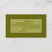 センターラベルII – オリーブグリーン(666600付き) 名刺 (裏面)