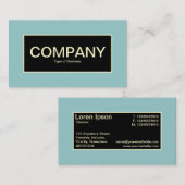 センターラベルII – ブラック(海グリーンとクリーム付き) 名刺 (正面/裏面)