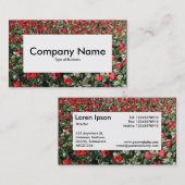 センターラベルv4 – 赤いチューリップとプリムローズ 名刺 (正面/裏面)