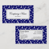 センターラベルv5 -はっきりした花 – 深いネイビー 名刺 (正面/裏面)