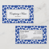 センターラベルv5 – リーフパターン02 – ネイビー 名刺 (正面/裏面)