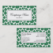 センターラベルv5 – リーフパターン02 – フォレストグリーン 名刺 (正面/裏面)