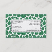 センターラベルv5 – リーフパターン02 – フォレストグリーン 名刺 (裏面)