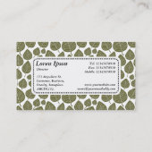 センターラベルv5 – リーフパターン02 -深いオリーブ 名刺 (裏面)