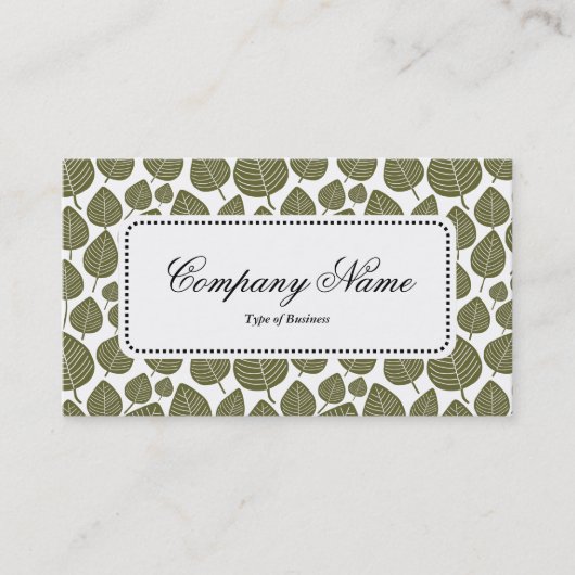 センターラベルv5 – リーフパターン02 -深いオリーブ 名刺 (正面)