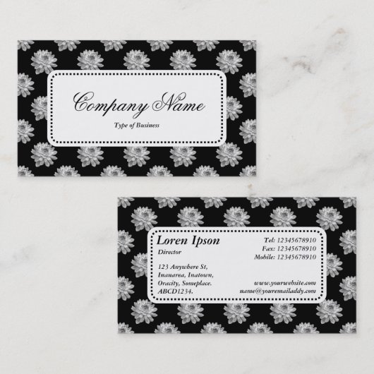 センターラベルv5 - Chryk Pattern B&W 名刺 (正面/裏面)