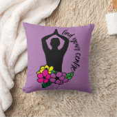 センター引用文禅ヨガポーズフラワーを見つける クッション (ブランケット)