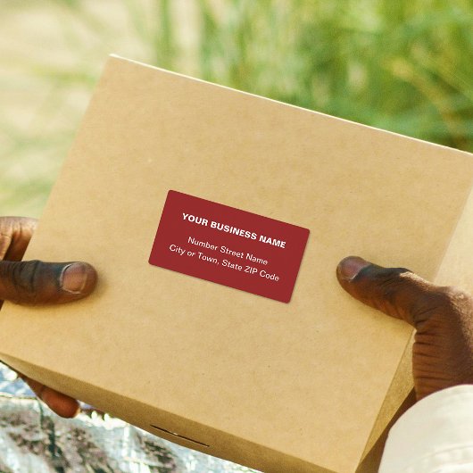 センター調整プレーン文字ビジネス赤出荷 ラベル