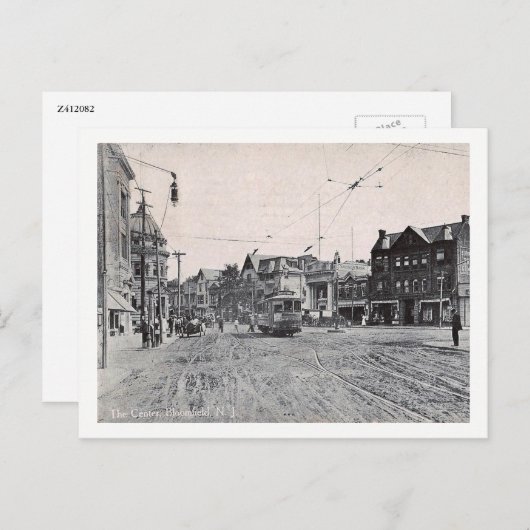 センター,ブルームフィールド,ニュージャージー,ヴィンテージ ポストカード (正面/裏面)