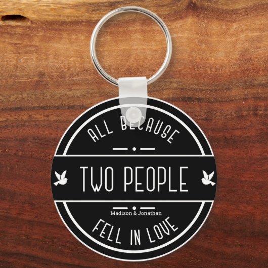 センチメパーソナライズされたント結婚カップルのキーチェーン キーホルダー (正面)