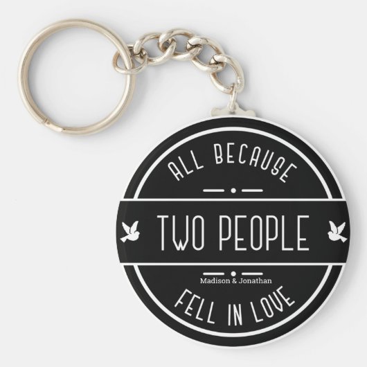 センチメパーソナライズされたント結婚カップルのキーチェーン キーホルダー (正面)