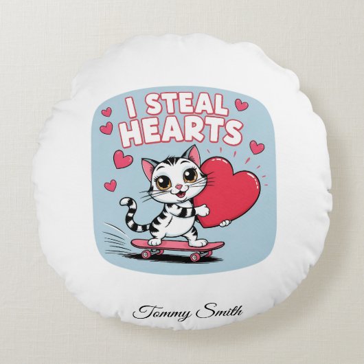 センチメンタルモダンなバレンタインデーforペット ラウンドクッション (正面)