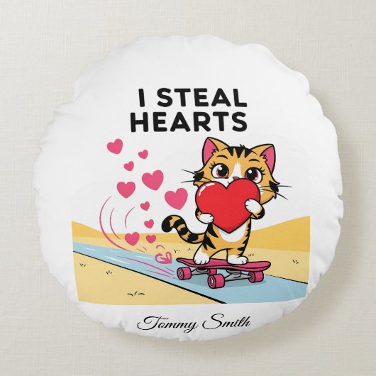 センチメンタルモダンなバレンタインデーforペット ラウンドクッション (正面)