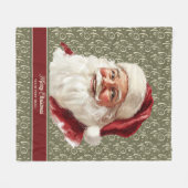 センチメンタルヴィンテージサンタクロースホリデーブランケット フリースブランケット (正面(横))