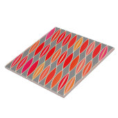 センチュリモダンー葉、サンゴオレンジ、グレー タイル (側面)