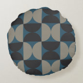 センチュリーグレイモダンブルーとガンメタル ラウンドクッション (裏面)