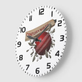 センチュリーメーカークリケットこうもり&ボールスポーツ ラージ壁時計 (傾斜)