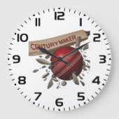 センチュリーメーカークリケットこうもり&ボールスポーツ ラージ壁時計 (正面)