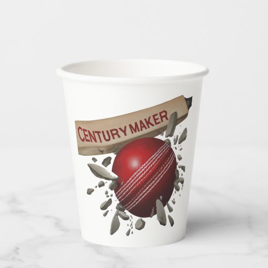 センチュリーメーカークリケットこうもり&ボールスポーツ 紙コップ (正面)