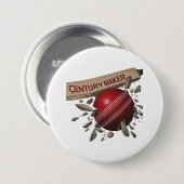 センチュリーメーカークリケットこうもり&ボールスポーツ 缶バッジ (正面&裏面)