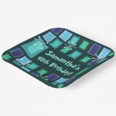 センチュリーモダン40歳の誕生日ティール(緑がかった色) ペーパープレート (傾斜あり)