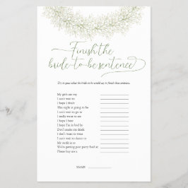 センテンスを完成させて！ ブライダルシャワーゲームのフライヤー チラシ