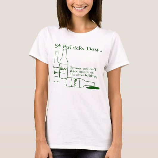 セントおもしろいパトリックの日の飲みシャツ Tシャツ (正面)