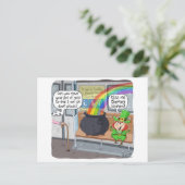 セントおもしろい・パトリックの日の贈り物またはカード – Leprechaun ポストカード (スタンド正面)