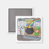 セントおもしろい・パトリックの日の贈り物またはカード – Leprechaun マグネット (正面/裏面)