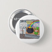 セントおもしろい・パトリックの日の贈り物またはカード – Leprechaun 缶バッジ (正面&裏面)