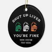 セントおもしろい・パトリックの日はあなたは肝臓を閉鎖素晴らし セラミックオーナメント (左)