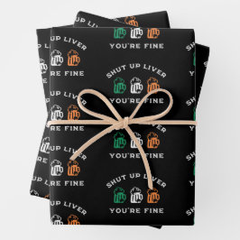 セントおもしろい・パトリックの日はあなたは肝臓を閉鎖素晴らし ラッピングペーパーシート