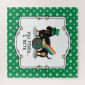 セントおもしろい・パトリックの日ダックスシュント(ブラック&タン) ジグソーパズル (横)