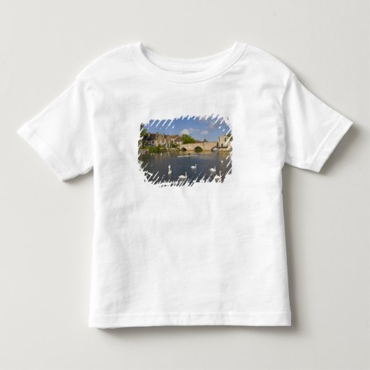 セントアイヴスの石造りのアーチ橋とウーズ川 トドラーTシャツ (正面)