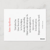 セントアポロニア祈りの言葉カード ポストカード (裏面)