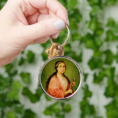 セントアポロニア(BLA 001)プレミアムラウンドメタル キーホルダー (手)