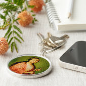 セントアポロニア(BLA 001)プレミアムラウンドメタル キーホルダー (側面)