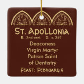 セントアポロニア(VVP 001)スクエア セラミックオーナメント (裏面)