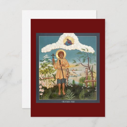 セントアルテミウス・オブ・ヴェルコラ・アイコン・祈りの言葉・カード ポストカード (正面/裏面)