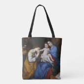 セントアンおよびキャサリンを持つ神聖な家族 トートバッグ (裏面)