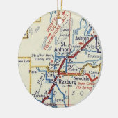セントアンソニーとレックスバーグのアイダホヴィンテージの地図 セラミックオーナメント (左)