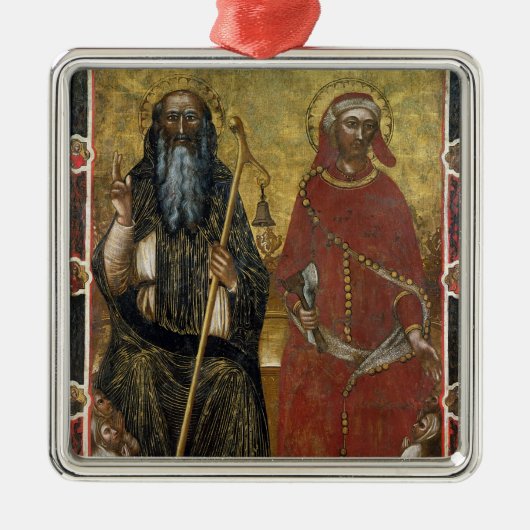セントアンソニーの大修道院長およびEligius -色彩の鮮やかなプロセス メタルオーナメント (正面)