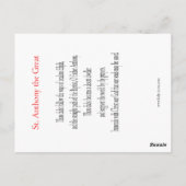 セントアンソニー素晴らし祈りの言葉カード ポストカード (裏面)