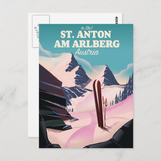 セントアントンアムアルベルグスキーオーストリア ポストカード (正面/裏面)