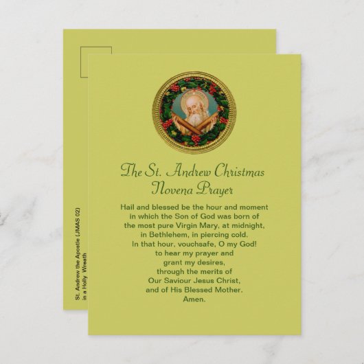 セントアンドリュークリスマスノヴェナ祈りの言葉はがき ポストカード (正面/裏面)