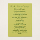 セントアンドリュークリスマスノヴェナ祈りの言葉カード (裏面)